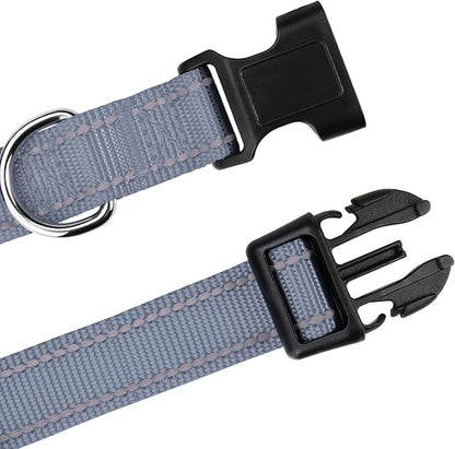 TagME Reflective Nylon Dog Collars, Adjustable Classic Pet Collar - Image 4