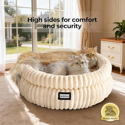 BALANCE Cat Bed Kitten Bed, Washable Round Cat Beds - Image 2