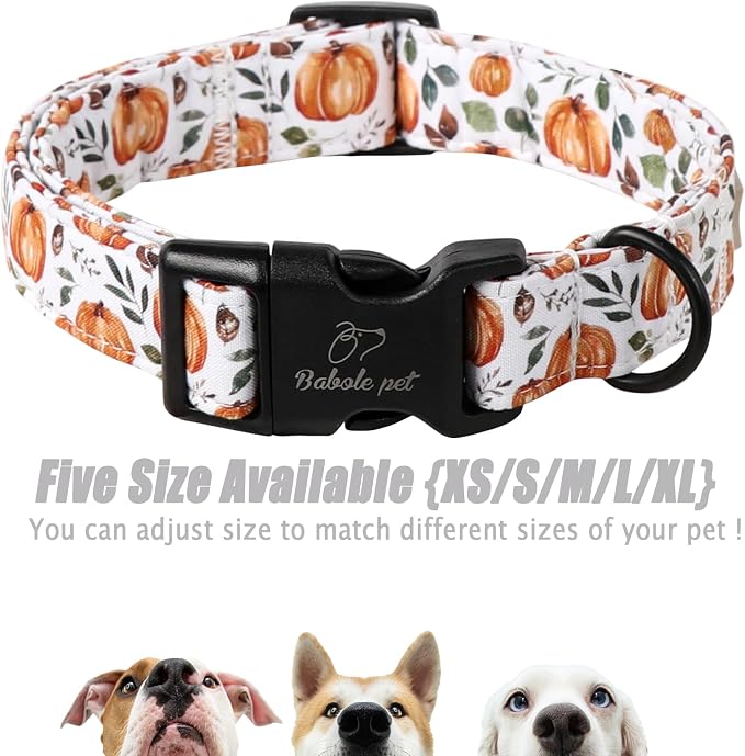 Fall Dog Collar, Cute Orange Pumpkin Pattern Puppy Collar, Soft Comfort - Image 6