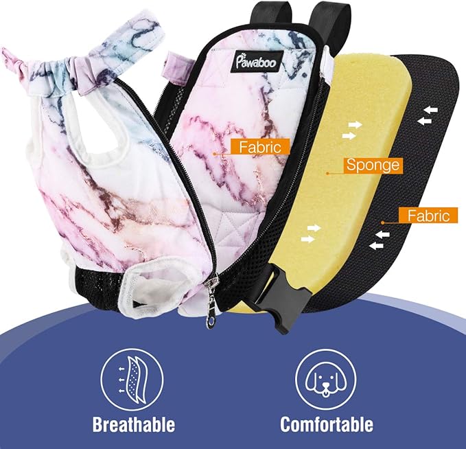 Pawaboo Adjustable Dog Carrier Purses, Pet Front Cat Travel Bag Dog Carrier - Image 5