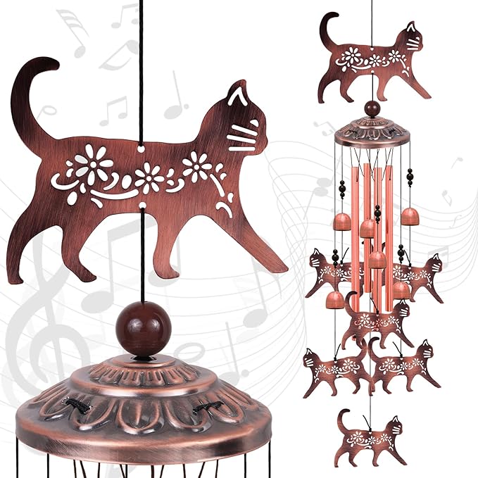 Outdoor Cat Wind Chimes, Gifts for Mom & Grandma & Woman & Family & Neighbor - Image 9