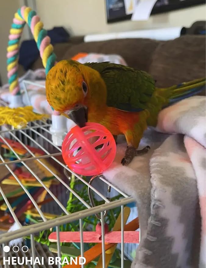 18-Pack Bird Toys Set for Parrots & Small Birds – Colorful Plastic & Rattan - Image 3