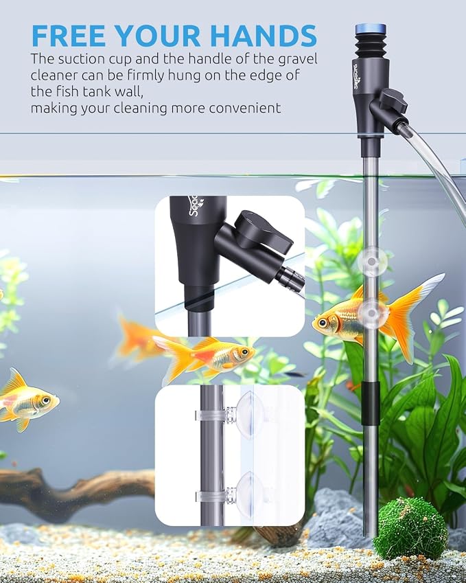 Gravel Vacuum for Aquarium, Fish Tank Cleaner Kit, Mini Manual Fishtank Vacuum - Image 7