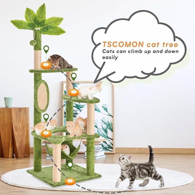 Cat Tree for Indoor Cats, 55 Inch Cat Tower - Image 7