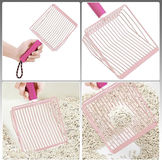 Cat Litter Scoop, 2-in-1 Detachable Ergonomic Handle, Bar Grid Shape - Image 5