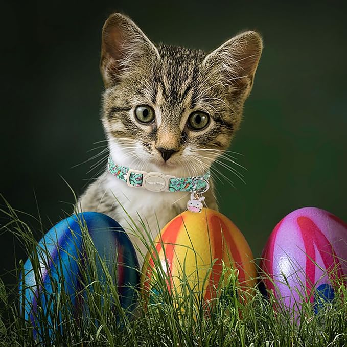 Lionet Paws 2pcs Pack Easter Cotton Cat Collar, Breakaway Buckle - Image 7
