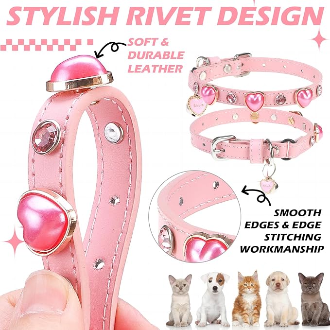 EXPAWLORER Valentine's Day Leather Cat Collar - Image 4