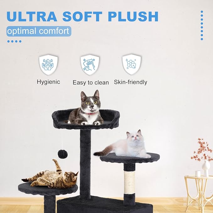 FDW | 54" Cat Tree Tower | Dark Gray | Multi-Level Indoor Activity Center - Image 5