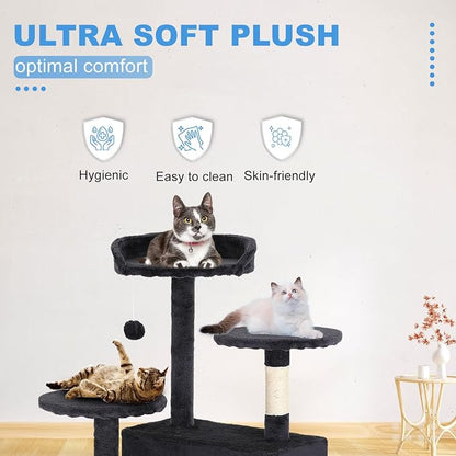 FDW | 54" Cat Tree Tower | Dark Gray | Multi-Level Indoor Activity Center - Image 5
