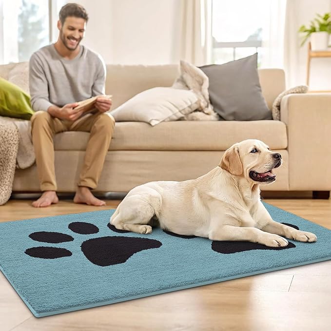 Buganda Dog Door Mat for Muddy Paws, Absorbent Dirt Trapper Washable Indoor - Image 8
