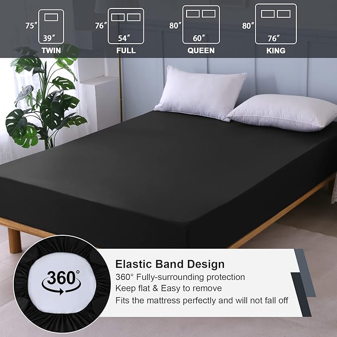 Waterproof Mattress Protector Full, Fitted Sheet Style Breathable Mattress Cover - Image 5