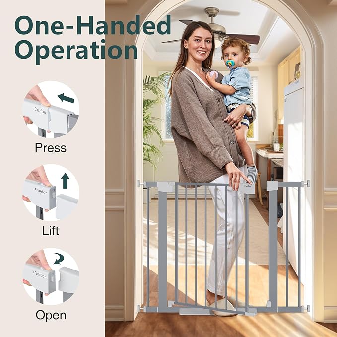 Cumbor 29.7"-40.6" Baby Gate for Stairs, Mom's Choice Awards Winner-Dog Gates - Image 7