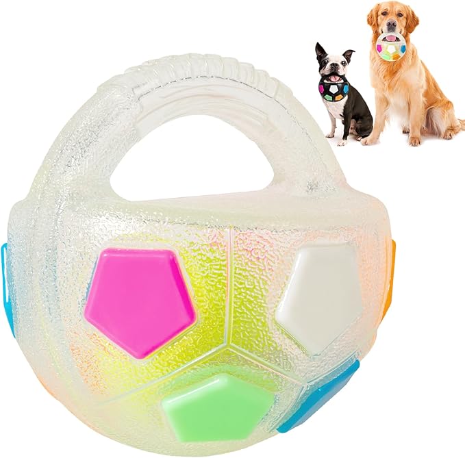 Dog Toy Ball with Handle, Toss and Fetch Play, Interactive Ball by YOOGAO+Pet