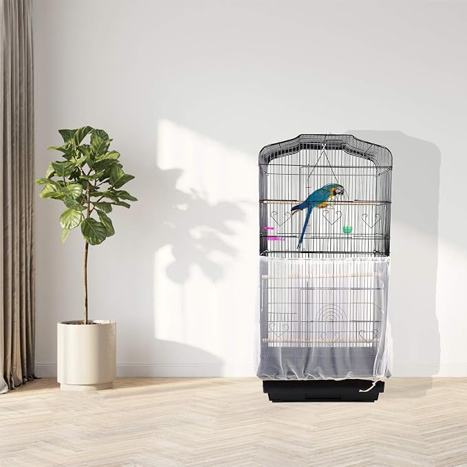 Daoeny Universal Bird Cage Cover, Adjustable Parrot Nylon Airy Soft Mesh Net - Image 7
