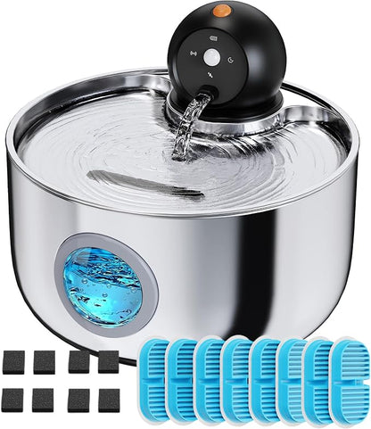 Cordless Cat Water Fountain Wireless: Battery Powered Pet Water Fountains by NOBXBON