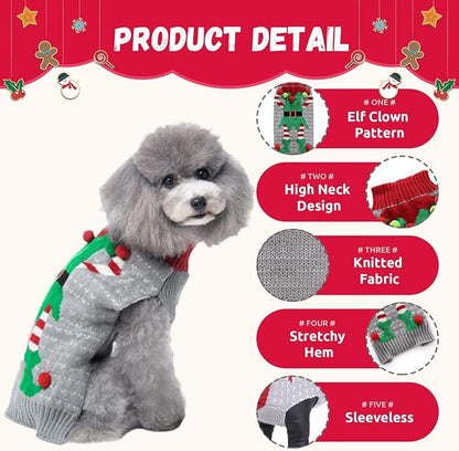 Dog Cat Ugly Christmas Sweater Boy Girl Xmas Pet Clothes Holiday Puppy Costume - Image 5
