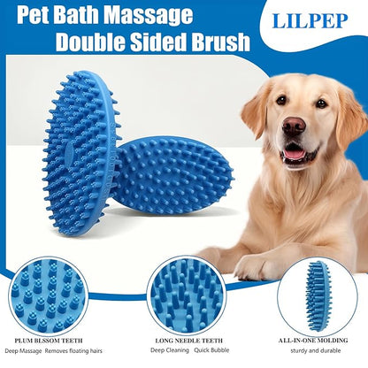 Dog Grooming Brush, Lilpep Pet Shampoo Bath Brush Soothing Massage Rubber Comb - Image 3