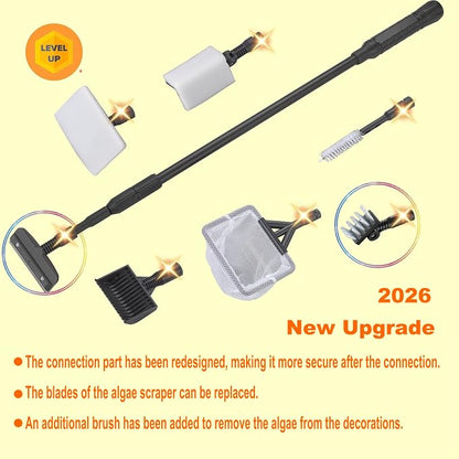 Carefree Fish 6IN1+1 Aquarium Cleaning Tools Long Handle Adjustable Length - Image 2