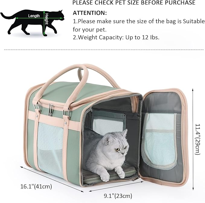 Airline Approved Pet Carrier Backpack, Waterproof PU Foldable Design - Image 3