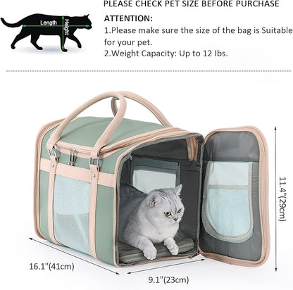 Airline Approved Pet Carrier Backpack, Waterproof PU Foldable Design - Image 3