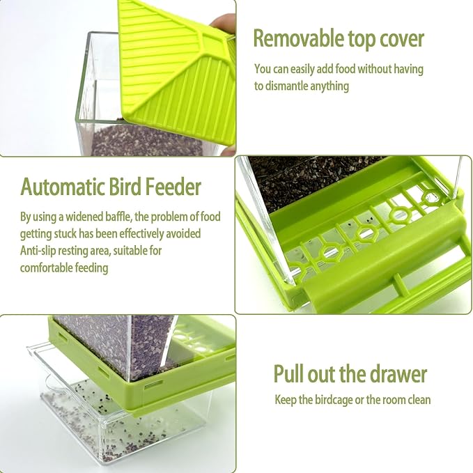 No Mess Bird Feeder Water Dispenser Set, Automatic Parrot Feeder - Image 4