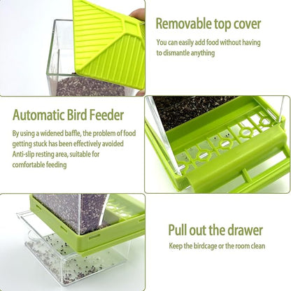 No Mess Bird Feeder Water Dispenser Set, Automatic Parrot Feeder - Image 4