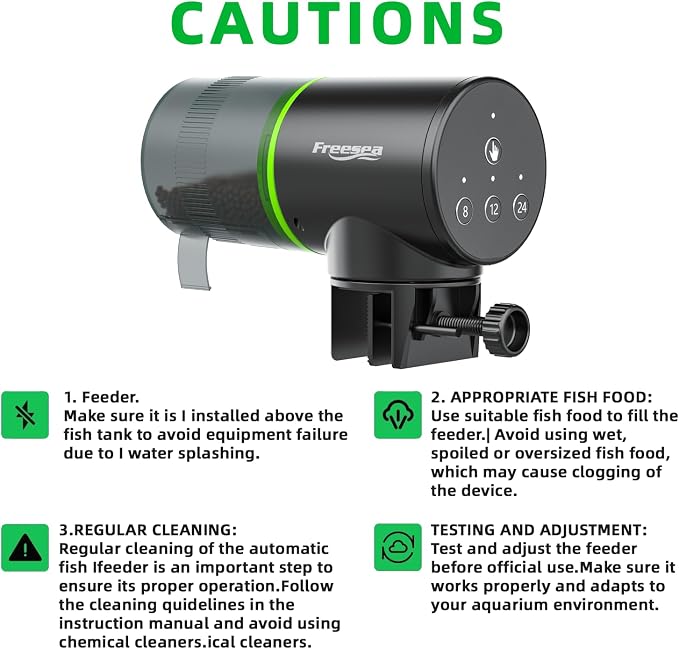 FREESEA Fish Feeder Automatic Dispenser: Aquarium Flakes Food Feeder - Image 8