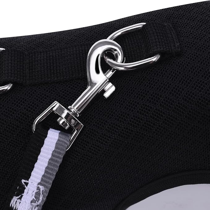 Cat Harness and Leash for Walking Escape Proof Breathable Mesh Fabric, Solid - Image 7