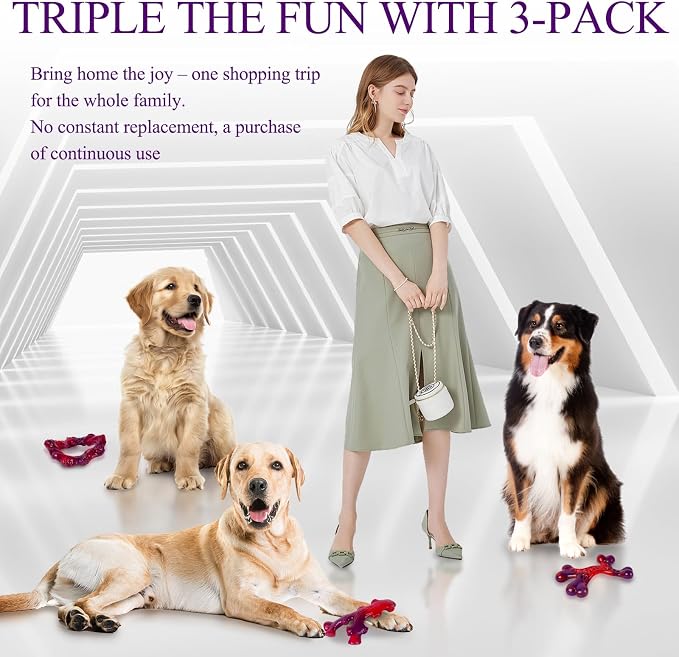3 Pack Indestructible Dog Chew Bones - Image 3