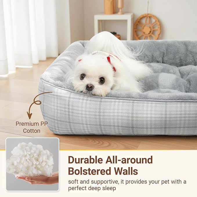 MIHIKK Rectangle Dog Beds for Small Medium Dogs & Cats, Orthopedic Sleeping Pet - Image 2