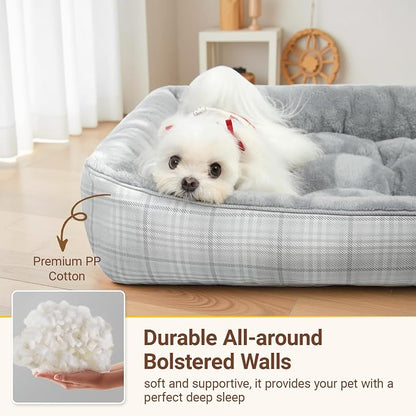 MIHIKK Rectangle Dog Beds for Small Medium Dogs & Cats, Orthopedic Sleeping Pet - Image 2