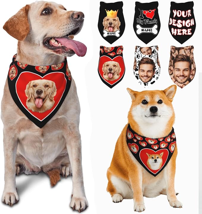 Custom Dog Bandana for Cat Dog Pet Add Your Design Personalized Neckwear by Custom