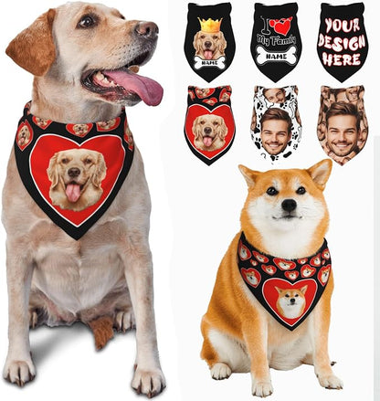 Custom Dog Bandana for Cat Dog Pet Add Your Design Personalized Neckwear by Custom