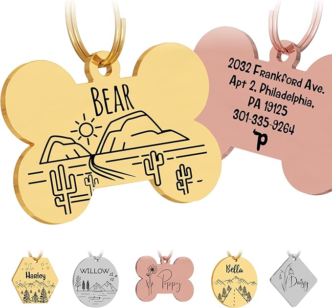PawFurEver Custom Engraved Pet ID Tag – Personalized Dog Name Tag by PawFurEver