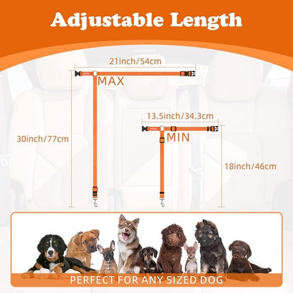 BWOGUE Pet Dog Cat Seat Belts, Car Headrest Restraint Adjustable Safety Leads - Image 4