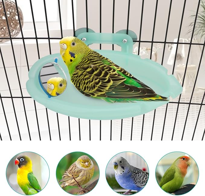 Wontee Bird Bath for Cage Portable Parrot Hanging Bathroom Bathing Tub - Image 5