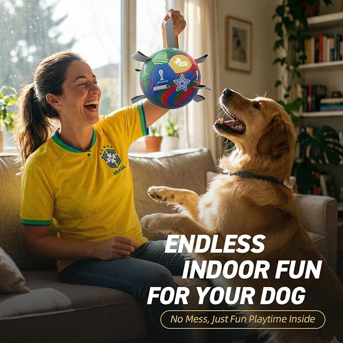 QDAN Dog Soccer Ball with Straps, 7 Inch World Cup Soccer Ball - Image 6