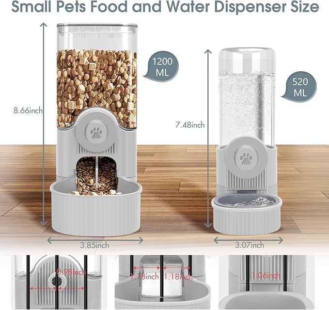 Yummy Sam Hanging Cage Automatic Small Pet Food Bowl Water Bottle Dispenser - Image 2