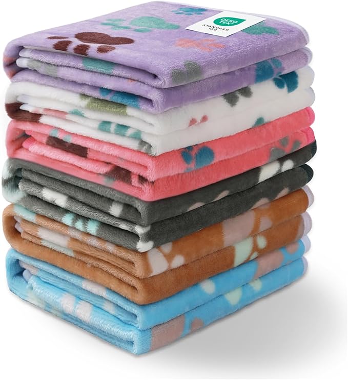 Luciphia 1 Pack 6 Dog Blankets Cat Soft Fluffy Fleece Pet Blanket Warm Cute by luciphia