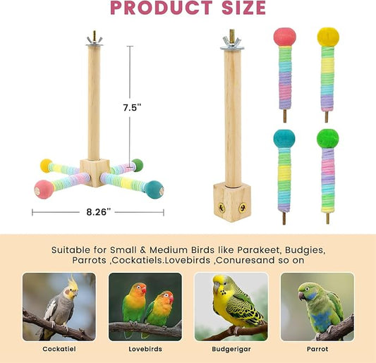 Upgraded Parrot Perch Toy, Rotating Bird Perch Stand - Image 2