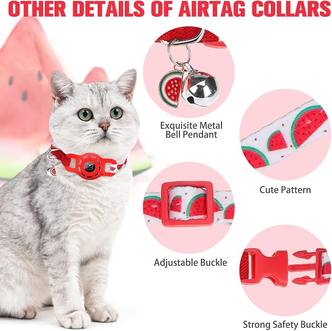 BINGPET AirTag Cat Collar with Bells, Upgraded Safety Elastic Cat Collar with - Image 6
