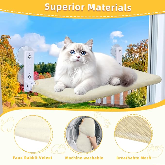 Cat Window Perch, Foldable Cat Window Hammock Sunbathing and Climbing Cats - Image 3