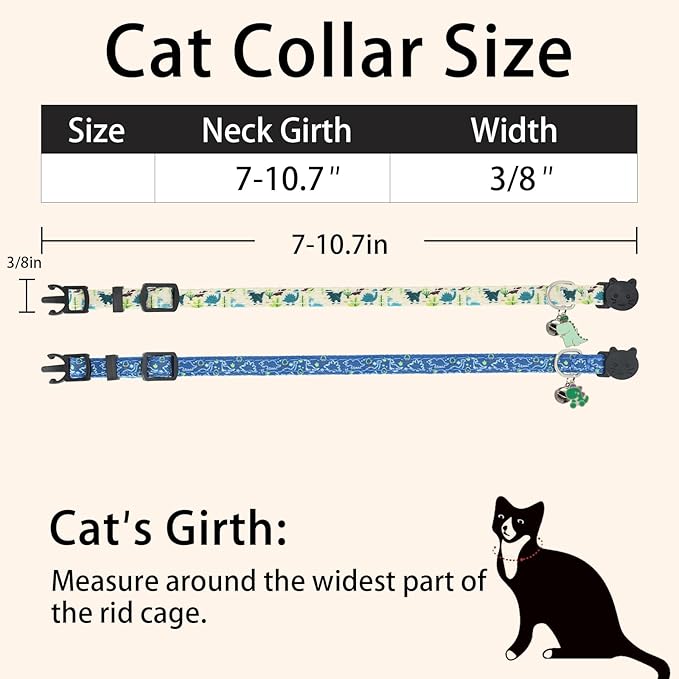 Cat Collar Breakaway, 2 Pack Cotton Cats Collars - Image 5