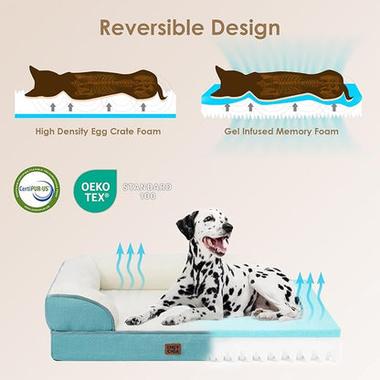 EHEYCIGA Orthopedic Dog Bed, Waterproof Memory Foam, Turquoise Blue - Image 5