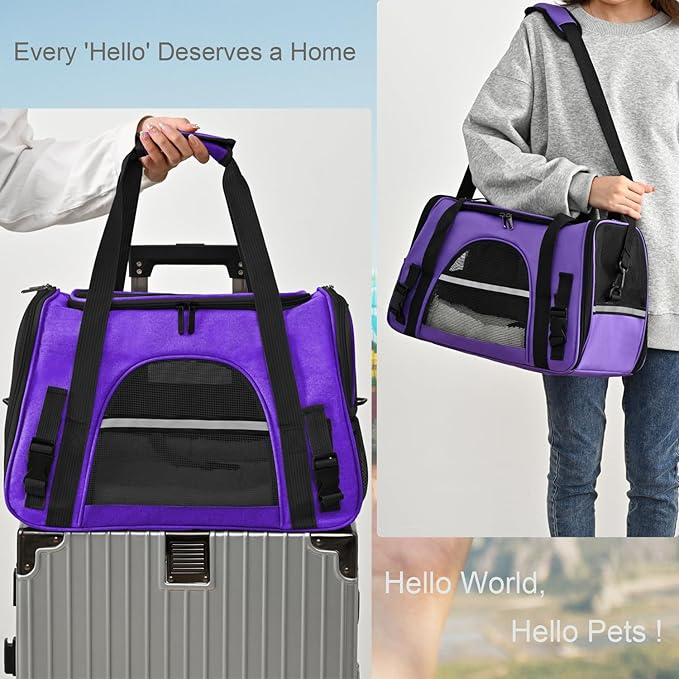 Dog Cat Carrier Soft for Small Pet Up to 16 Lbs TSA Airline Approved Travel - Image 4
