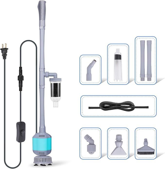 hygger 360GPH Electric Aquarium Gravel Cleaner, 5 in 1 Automatic Fish Tank by hygger
