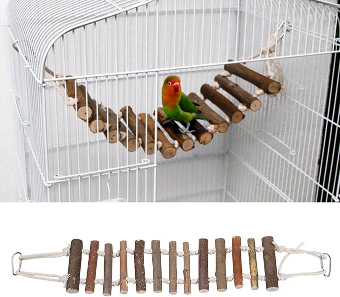 Naturals Rope Wooden Ladder Bird Swing - Image 6