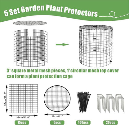 5 Packs Garden Plant Protectors from Animals, Metal Plant Cage Chicken Wire - Image 2
