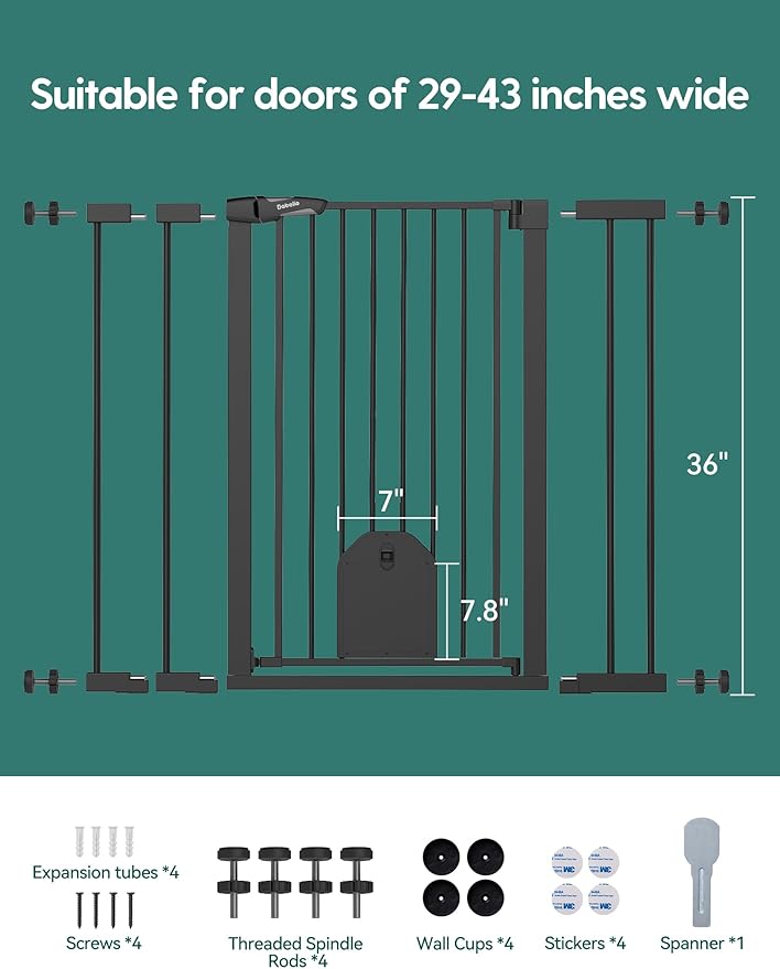 Babelio 36" Tall Auto Close Baby Gate - Image 7