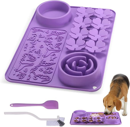 Silicone Lick Mat for Dogs & Cats – Slow Feeder Dog Bowl, Non-Slip Licking Mat by Unknown
